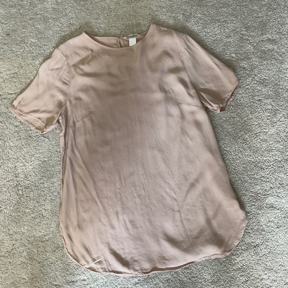 Pink short sleeve blouse